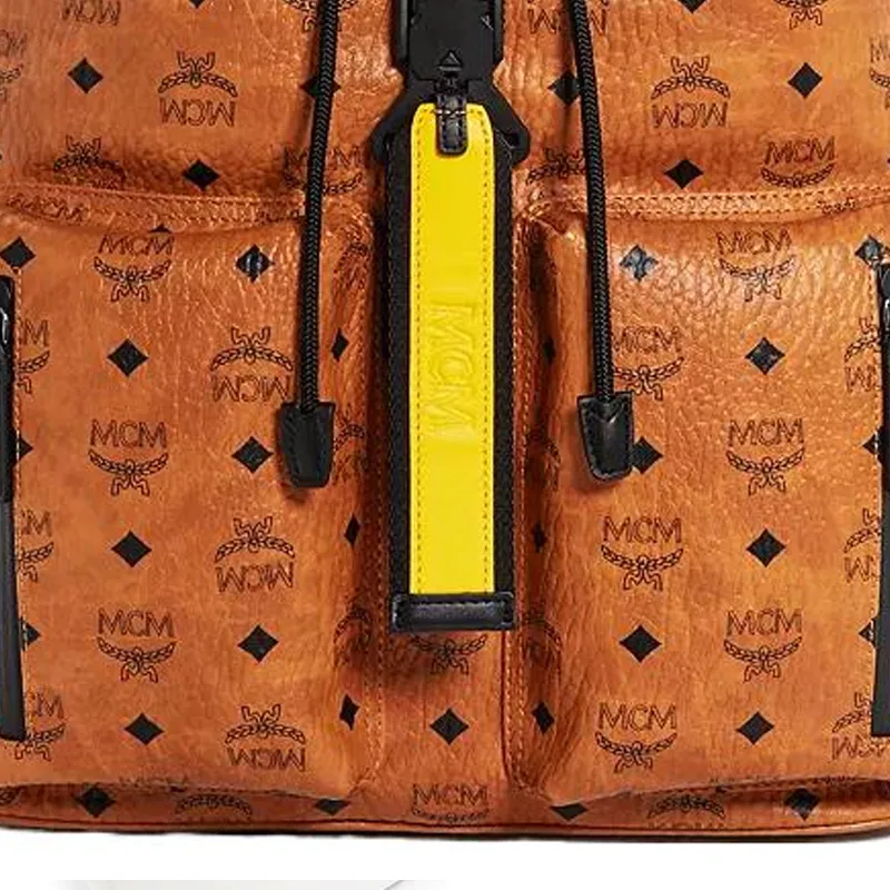 MCM Leather Backpack Small Size Women's Brown Cognac-2