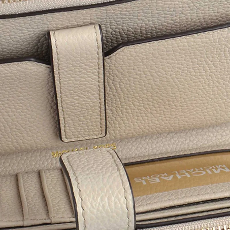 MICHAEL KORS Adele Leather Wallets Clutches Women's Beige-3