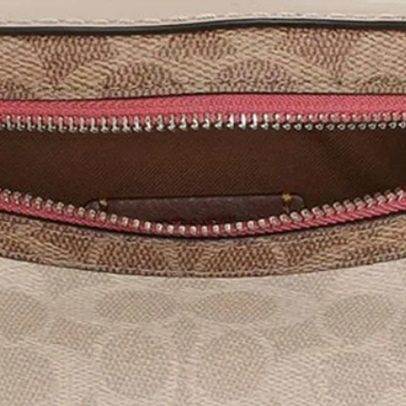 COACH Bethany Artificial Leather Crossbody Bags Fanny Pack Small Size Women's White Khaki Multicolor-3