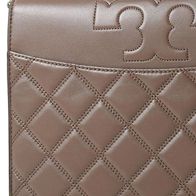 TORY BURCH Sheepskin Portable Crossbody Bag, Shoulder Bag Women's Taupe-1