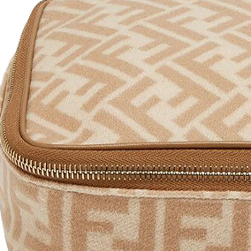 FENDI Polyester Makeup Bag Toiletry Bag Storage Bag Travel Bag Women's Light Umber-3