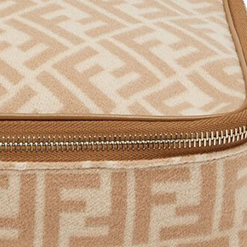 FENDI Polyester Makeup Bag Toiletry Bag Storage Bag Travel Bag Women's Light Umber-4