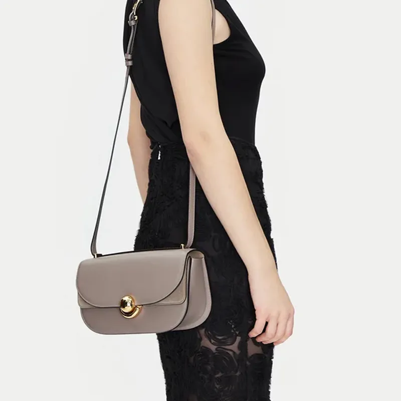Furla Grain Leather Shoulder Bag Women's Brown-4
