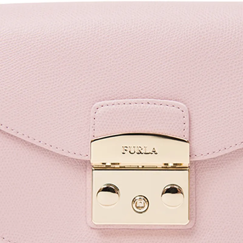 Furla Metropolis Collection Cow Leather Small Square Bag Crossbody Bags Mini Women's Camellia Pink-3