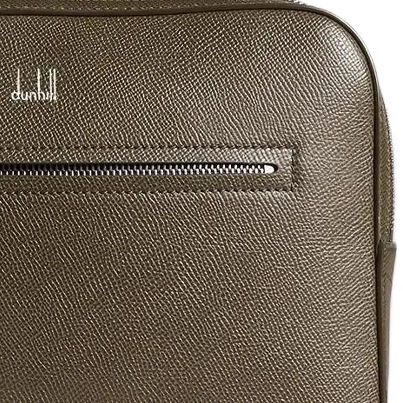 Dunhill Full Grain Calfskin Leather Clutch Handbag Men's Olive-3