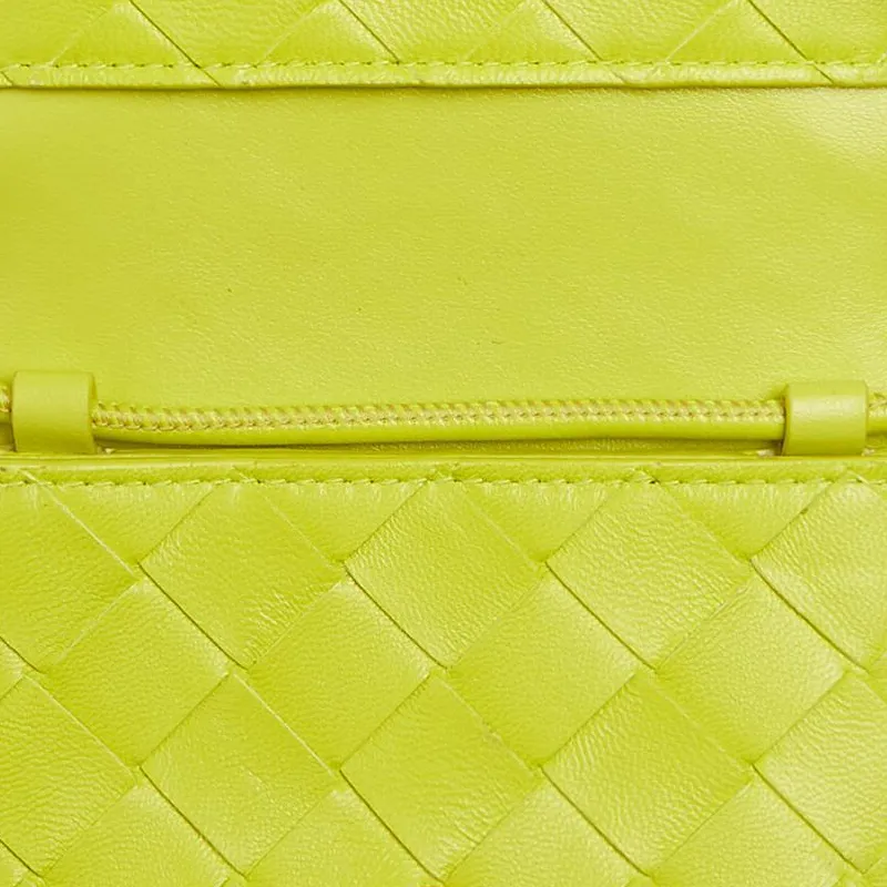 Bottega Veneta Lambskin With Cow Leather Card Holder, Wallet Women's Bright Yellow-4
