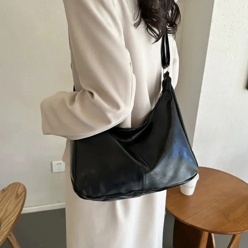 BETTERSAY Synthetic Leather Crossbody Bag, Shoulder Bag Large Size Women's Black/Coffee-1