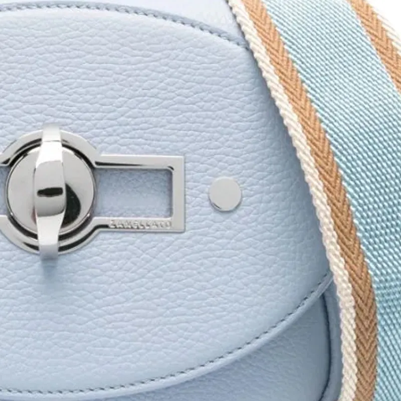 Zanellato Calfskin Shoulder Bag Crossbody Bag Small Size Women's Light Blue-3