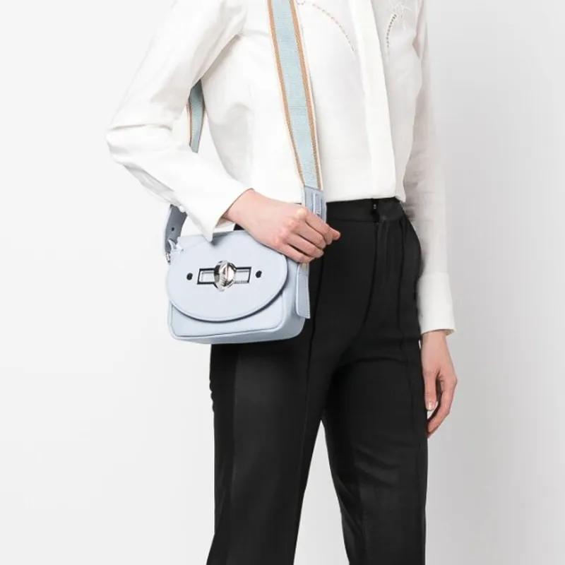 Zanellato Calfskin Shoulder Bag Crossbody Bag Small Size Women's Light Blue-4