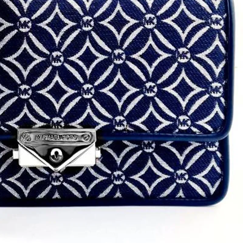MICHAEL KORS Canvas Shoulder Bag Women's Denim Blue-3