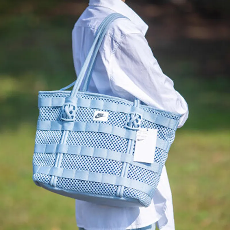 Nike Polyester Tote Bag Shopping Bag Shoulder Bags Small Size Women's Sky Blue-3