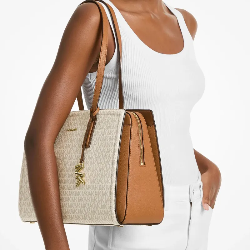 MICHAEL KORS Artificial Leather Tote Bag, Shopping Bag, Shoulder Bag Medium Size Women's Vanilla White-4