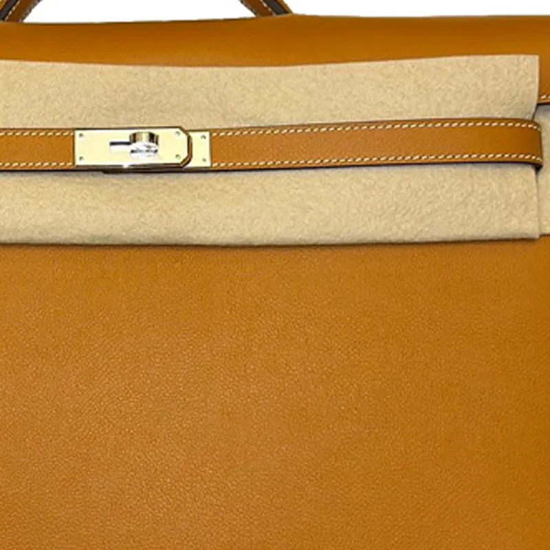 HERMES Kelly Depeches Evercolor Calfskin Business Handbag Men's 1H Toffee Tapioca Gold-2