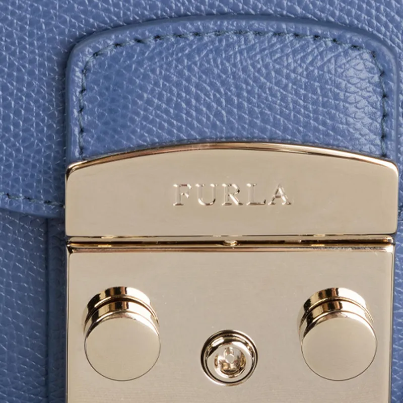 Furla Leather Small Square Bag Shoulder Bag Crossbody Bag Mini Women's Lake Blue-3