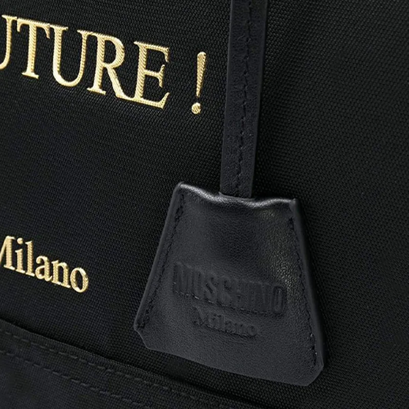 MOSCHINO Nylon Fabric Tote Bag, Shoulder Bag, Handbag Women's Black-2