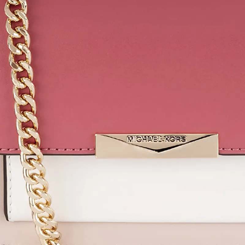 MICHAEL KORS Jade Leather Crossbody Bag, Shoulder Bag Small Size Women's Rose Pink-3