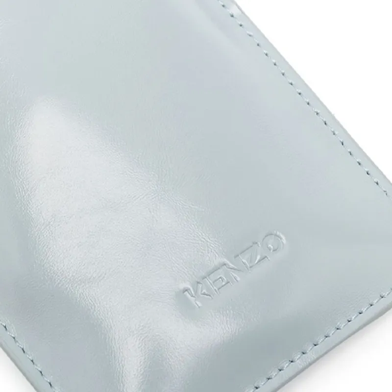 KENZO Letter Logo Leather Cell Phone Pouch, Crossbody Bag, Shoulder Bag Women's Light Blue-3