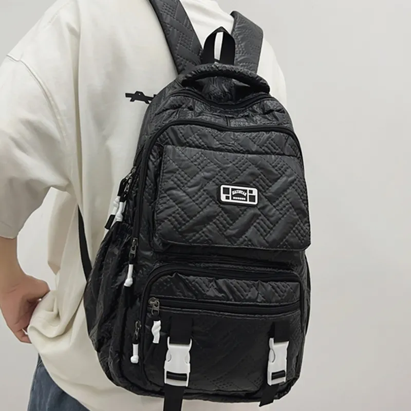H YXIANG Pearlescent Release Film Embossed Backpack Unisex Multicolor-1