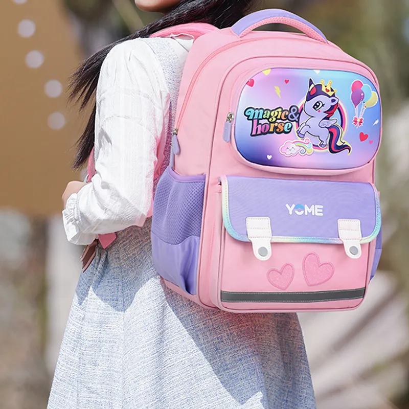 YOME Polyester Student Bag Unisex Multicolor-2