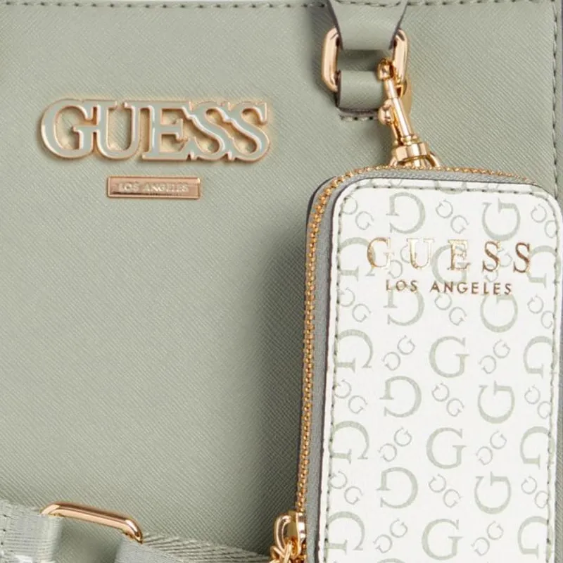 GUESS Artificial Leather Shoulder Bag, Crossbody Bag, Handbag Trumpets Women's Moss Green-4