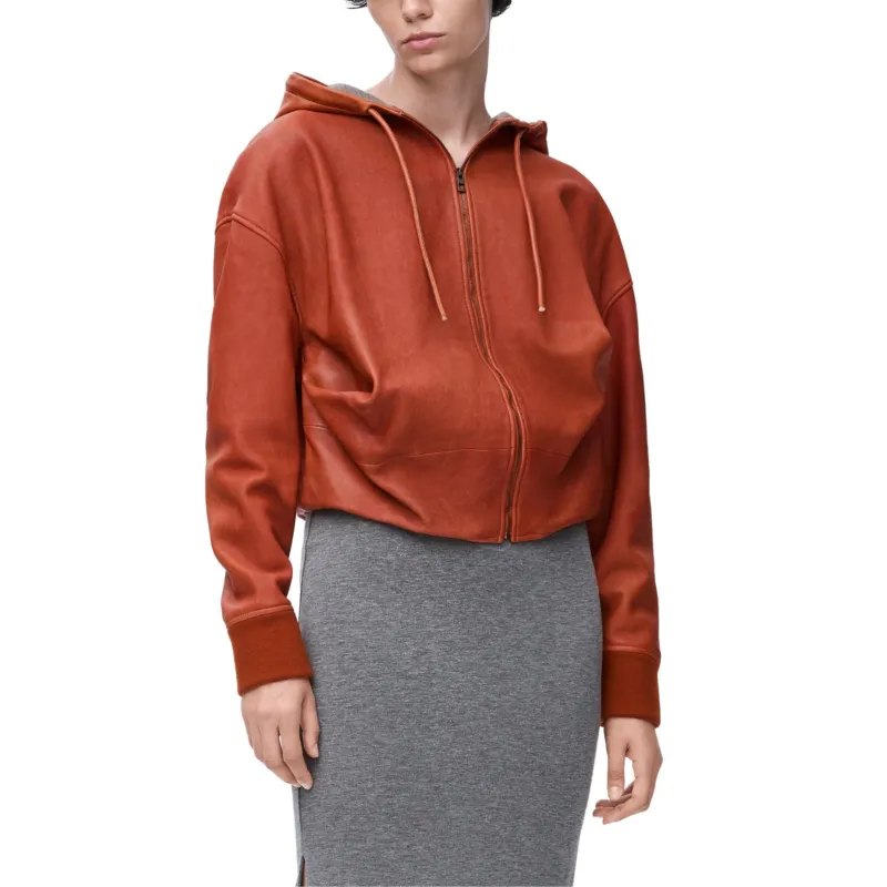 LOEWE SS25 Women's Pre Selection Collection Leather Jacket Women's Brown-2