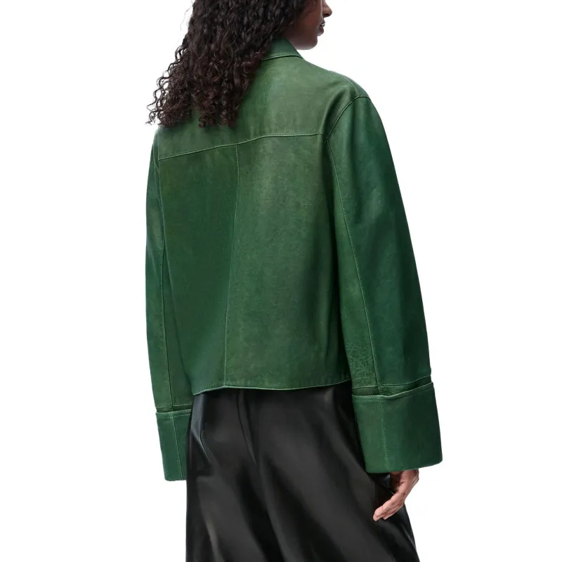 LOEWE Leather Jacket Women's Green-3