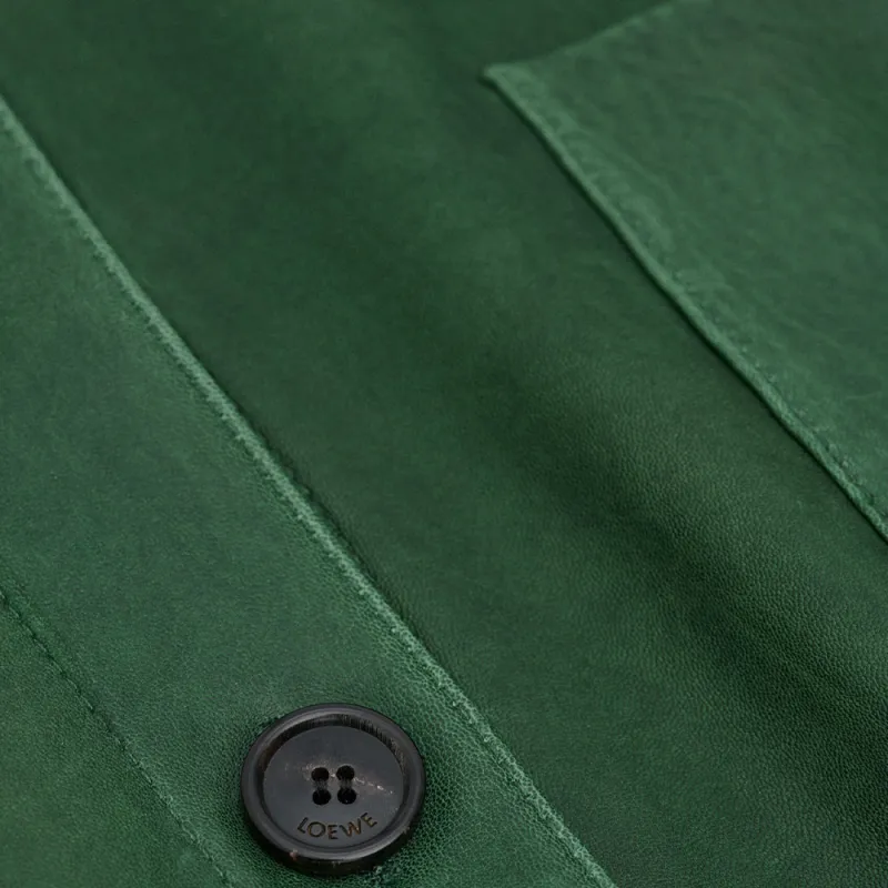 LOEWE Leather Jacket Women's Green-4
