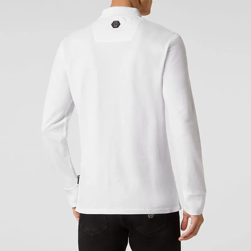 PHILIPP PLEIN Logo print Long sleeved Polo Shirt-3