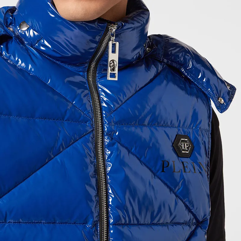 PHILIPP PLEIN Hexagon Logo plaque Padded Gilet-4