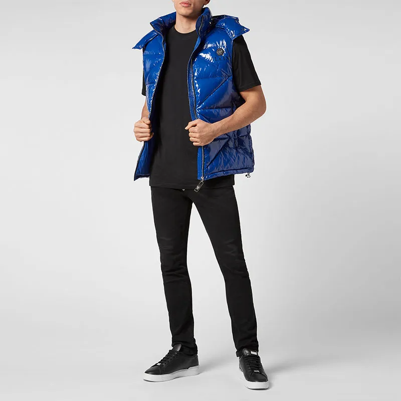 PHILIPP PLEIN Hexagon Logo plaque Padded Gilet-3