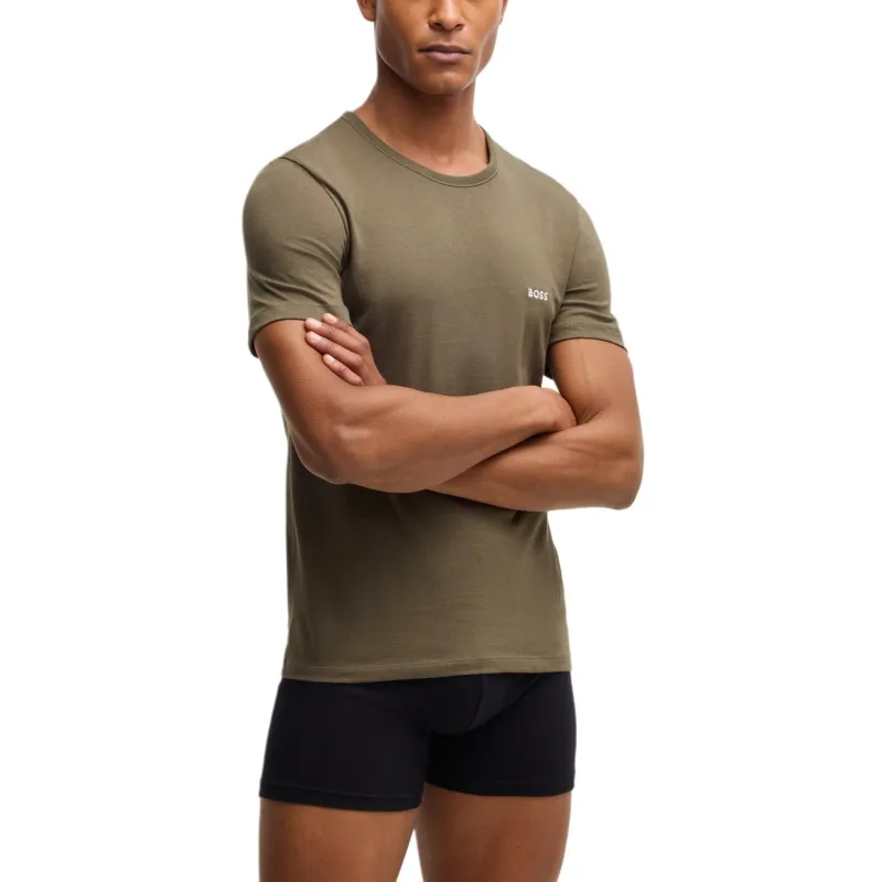 HUGO BOSS T Shirts Men 3 Pack White+Green+Black-3