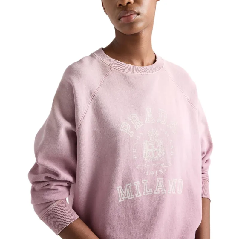 PRADA Logo Printed Crewneck Sweatshirt-4