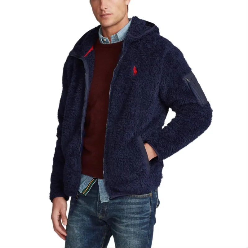 Polo Ralph Lauren FW24 Velvet feel Coat Men's Marine Blue-2
