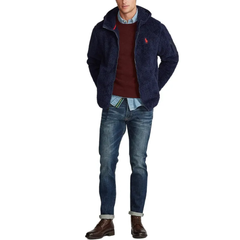 Polo Ralph Lauren FW24 Velvet feel Coat Men's Marine Blue-1
