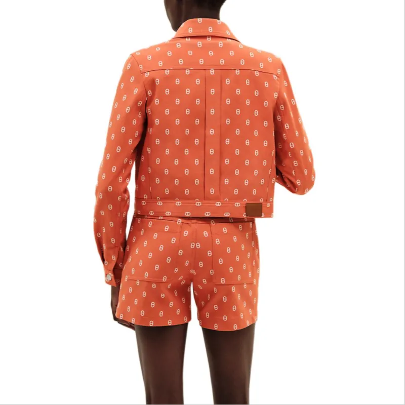HERMES Denim Jacket Women's Orange-1