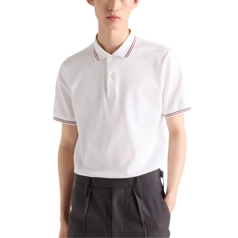 PRADA SS25 Polo Shirt Men's White-1