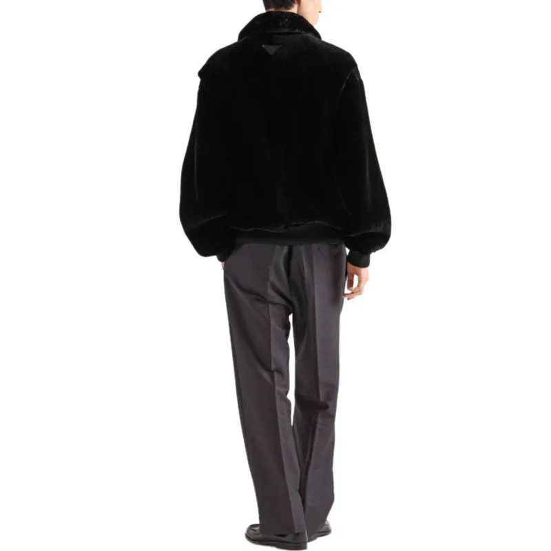 PRADA SS25 Leather Jacket Men's Black-2