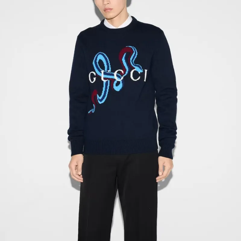 GUCCI Sweaters Men Blue-2