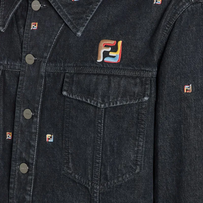 FENDI SS25 Denim Jacket Men's Gray-2