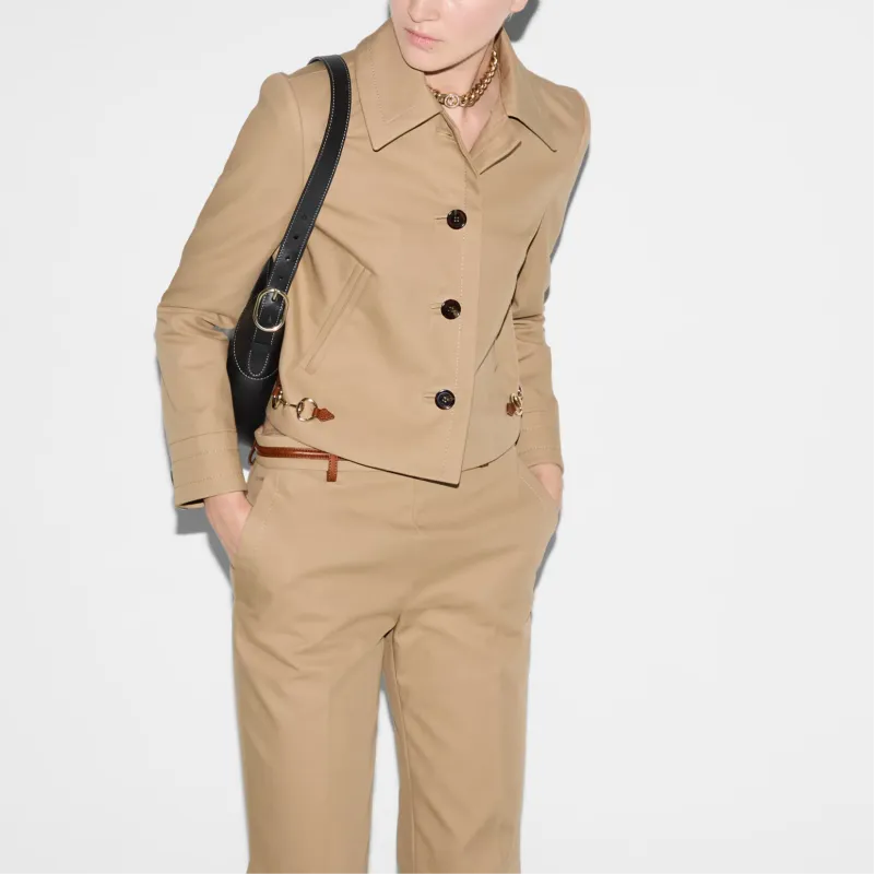 GUCCI SS25 Jackets Coats Women's Khaki-3
