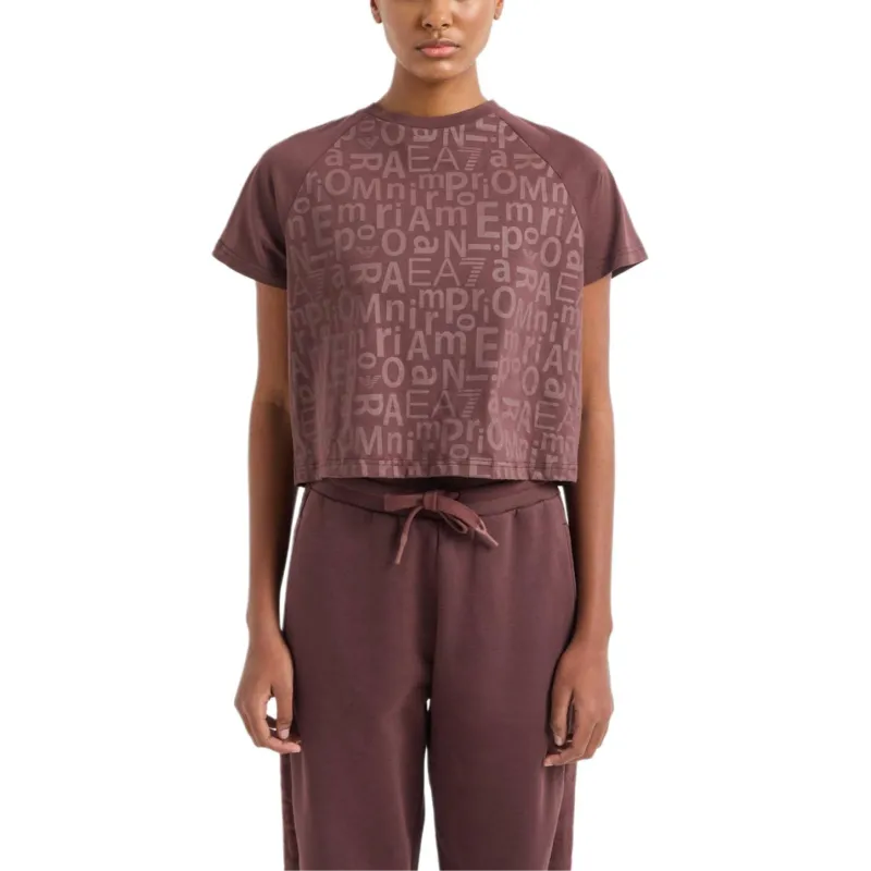 EMPORIO ARMANI EA7 Raglan Sleeve T Shirt Women's Red-2