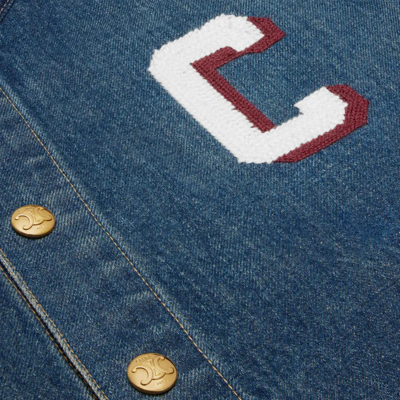 CELINE Paris Jacket In Dark Union Wash Denim-4