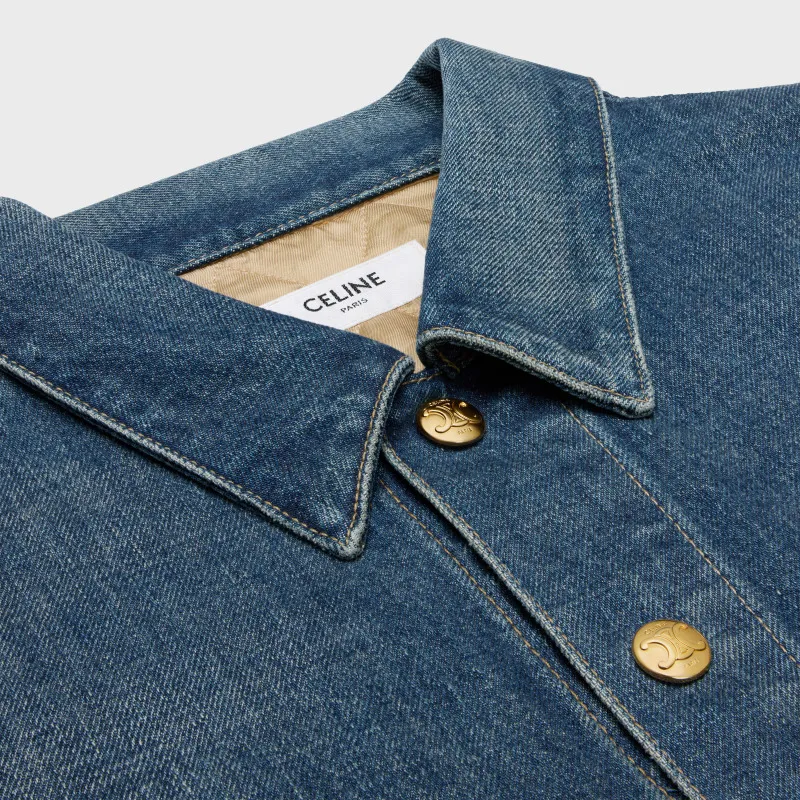 CELINE Paris Jacket In Dark Union Wash Denim-6