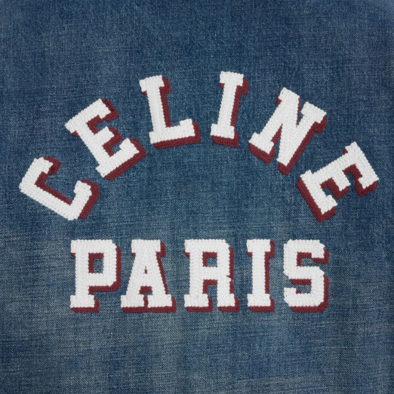 CELINE Paris Jacket In Dark Union Wash Denim-5