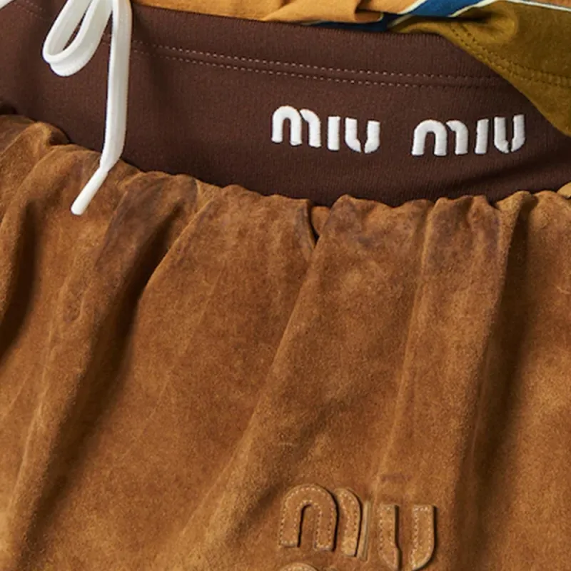 MIU MIU Casual Short Skirts Women's Gray Dove-3