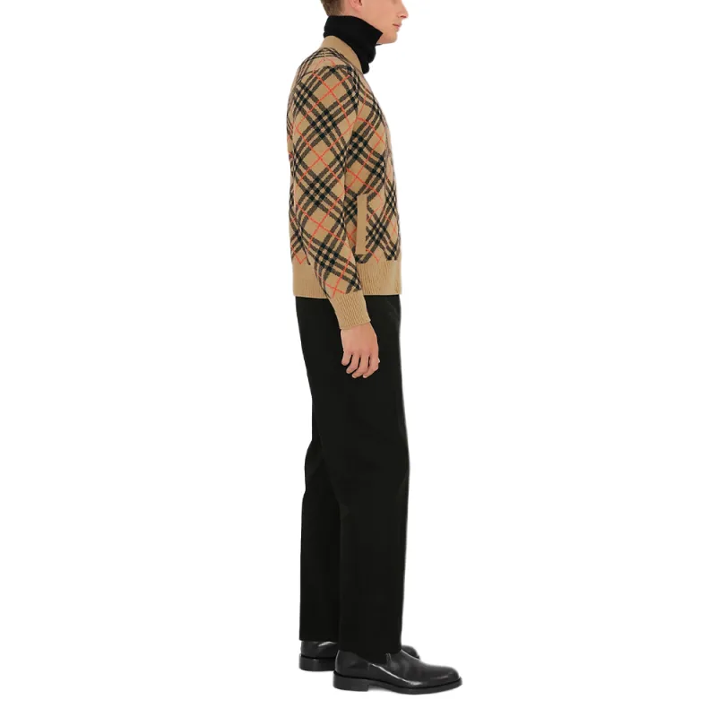 Burberry Checked Knitted Zip Up Cardigan-4
