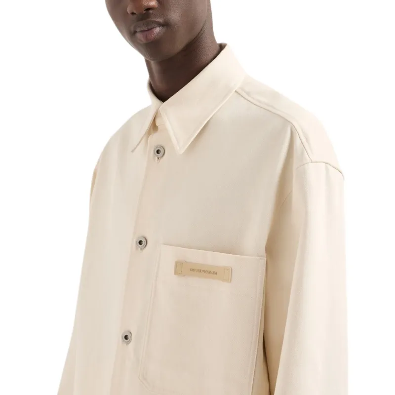 EMPORIO ARMANI Logo Patch Button Up Jacket-4