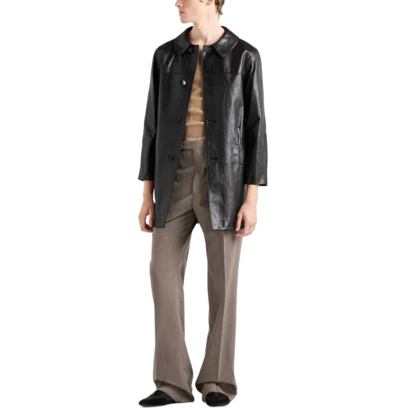 PRADA SS25 Casual Pants Men's Mud Gray-1