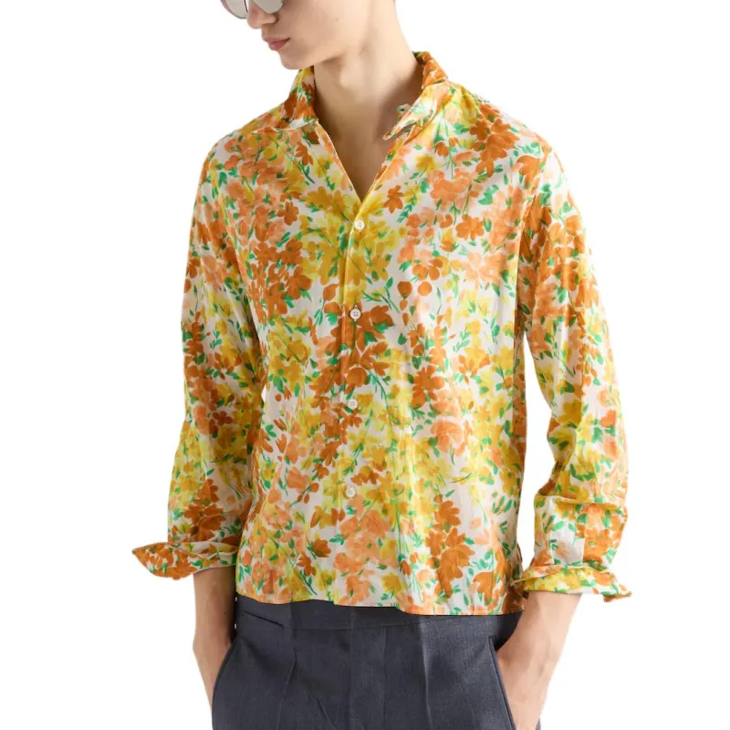 PRADA Shirts Men Yellow-2
