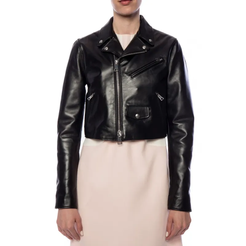 Bottega Veneta Leather Jacket Women's Black-2